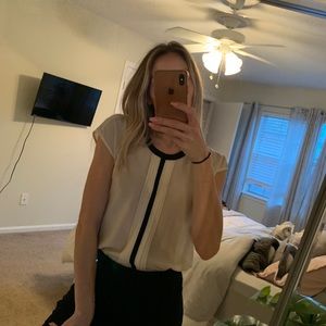 Cream and black blouse size M